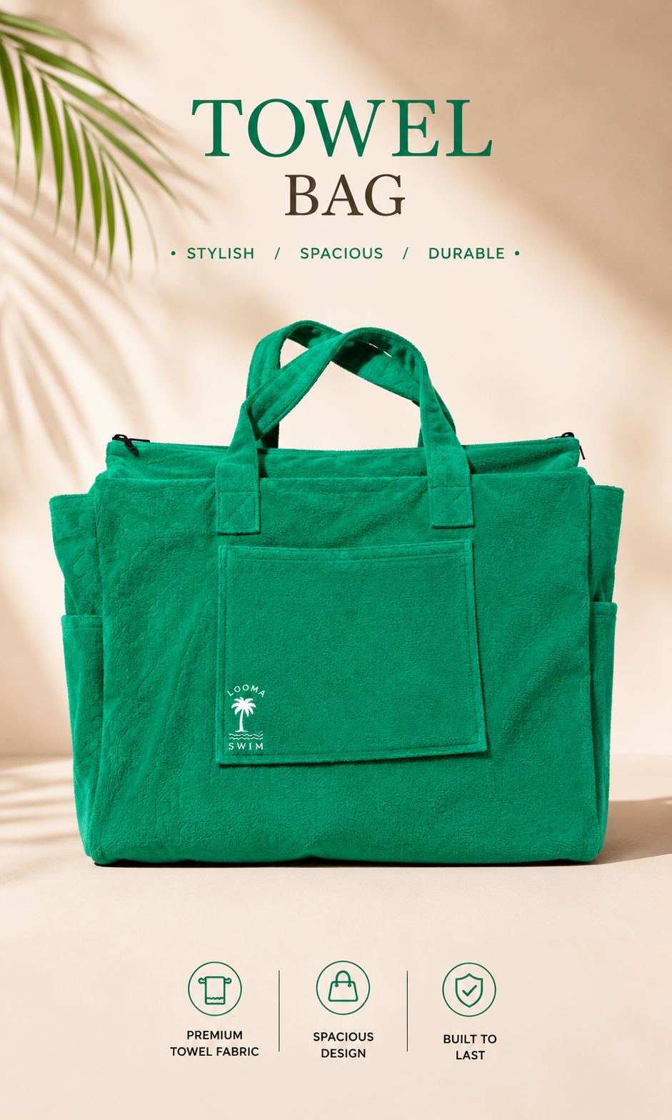 Emerald Terry Resort Bag - Loomaswim.com