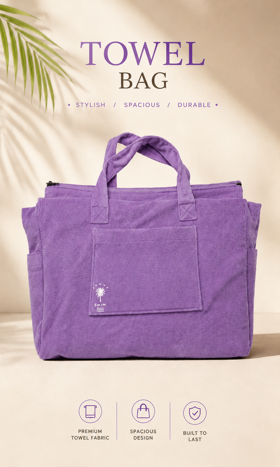 Lavender Terry Resort Bag - Loomaswim.com
