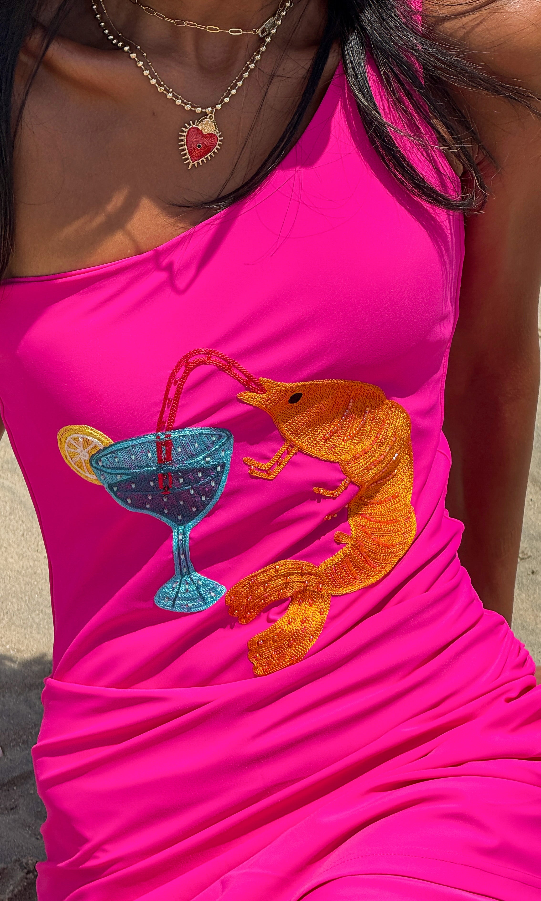 Tropical Sips Fuchsia Swimsuit - Loomaswim.com
