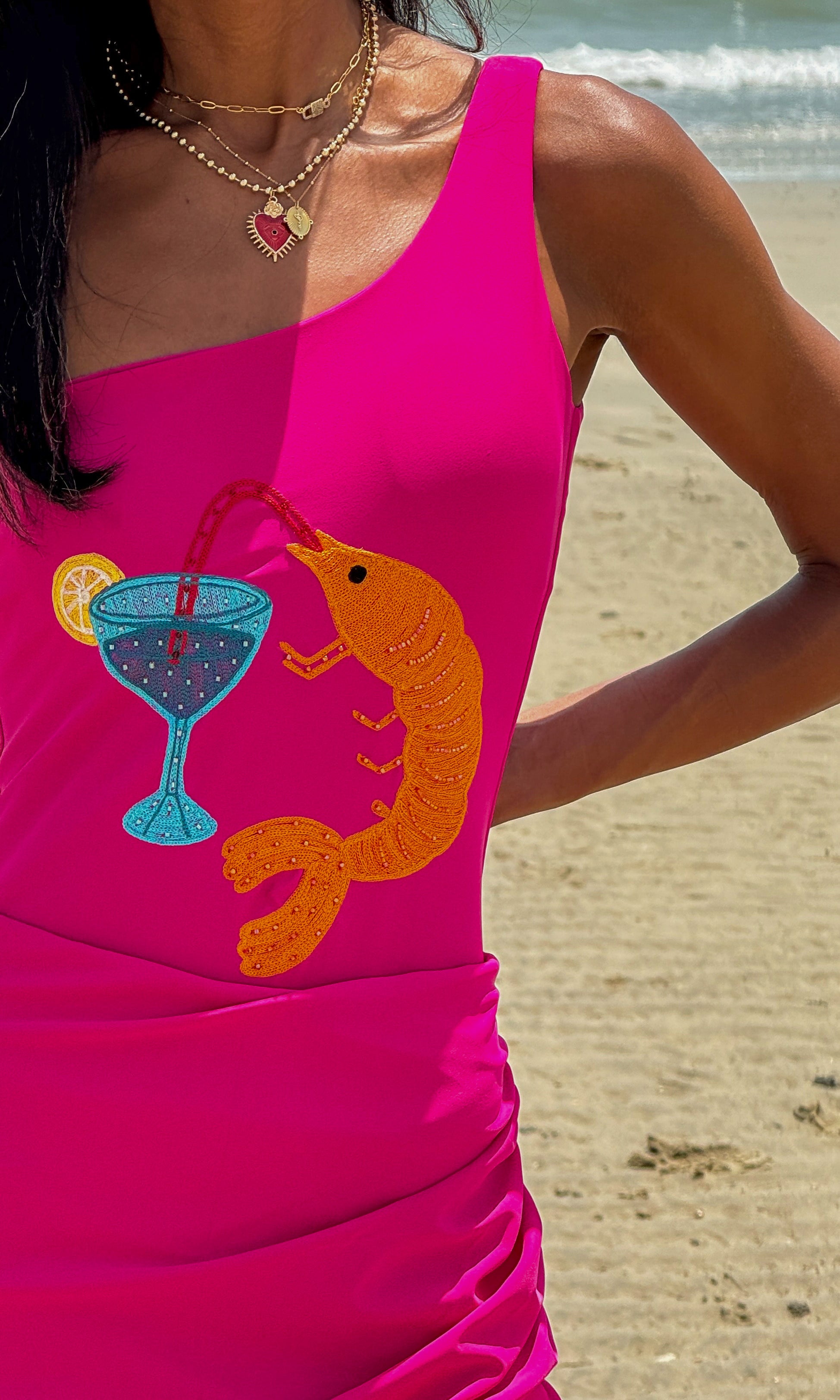 Tropical Sips Fuchsia Swimsuit - Loomaswim.com