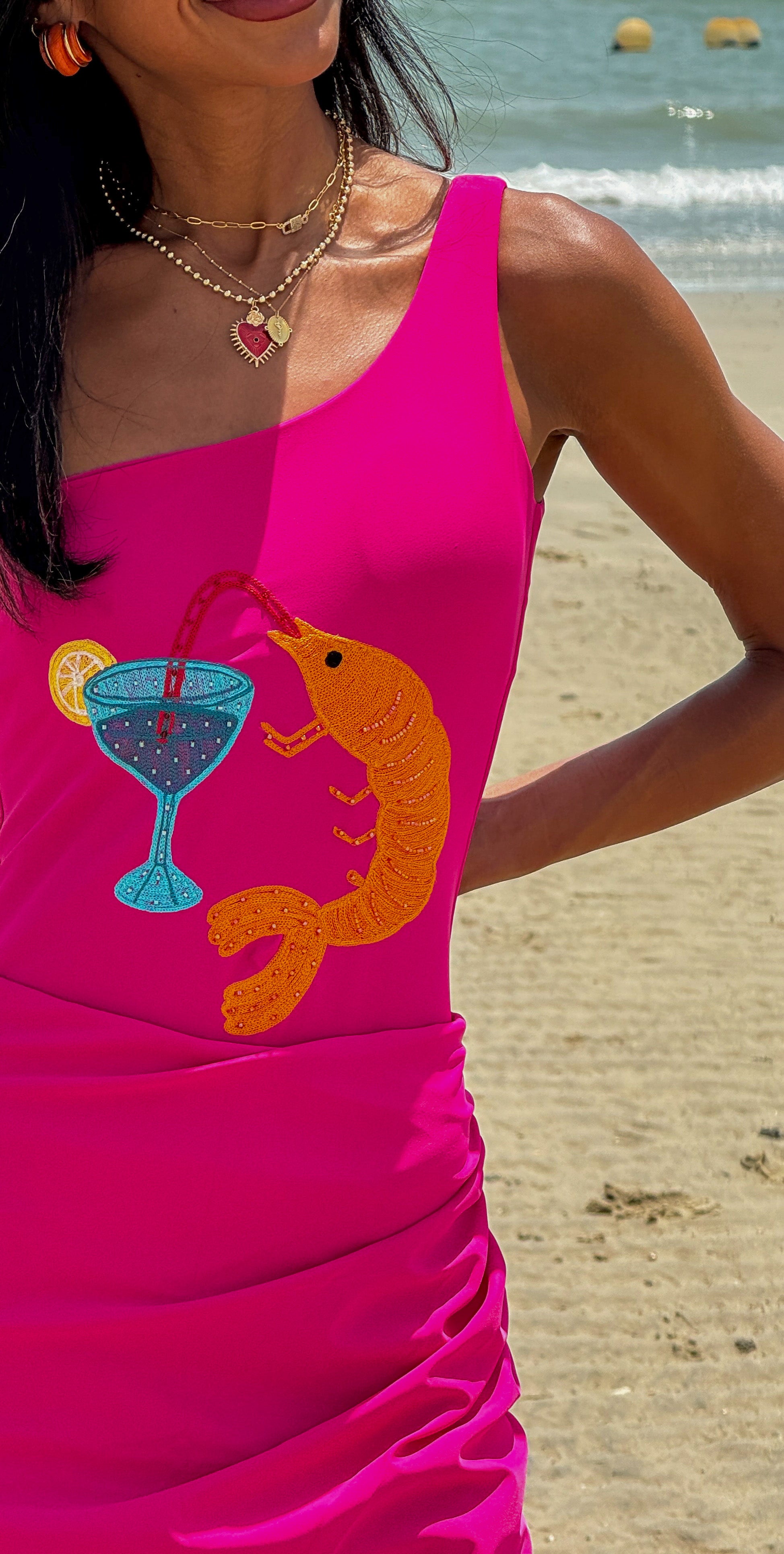 Tropical Sips Fuchsia Swimsuit - Loomaswim.com