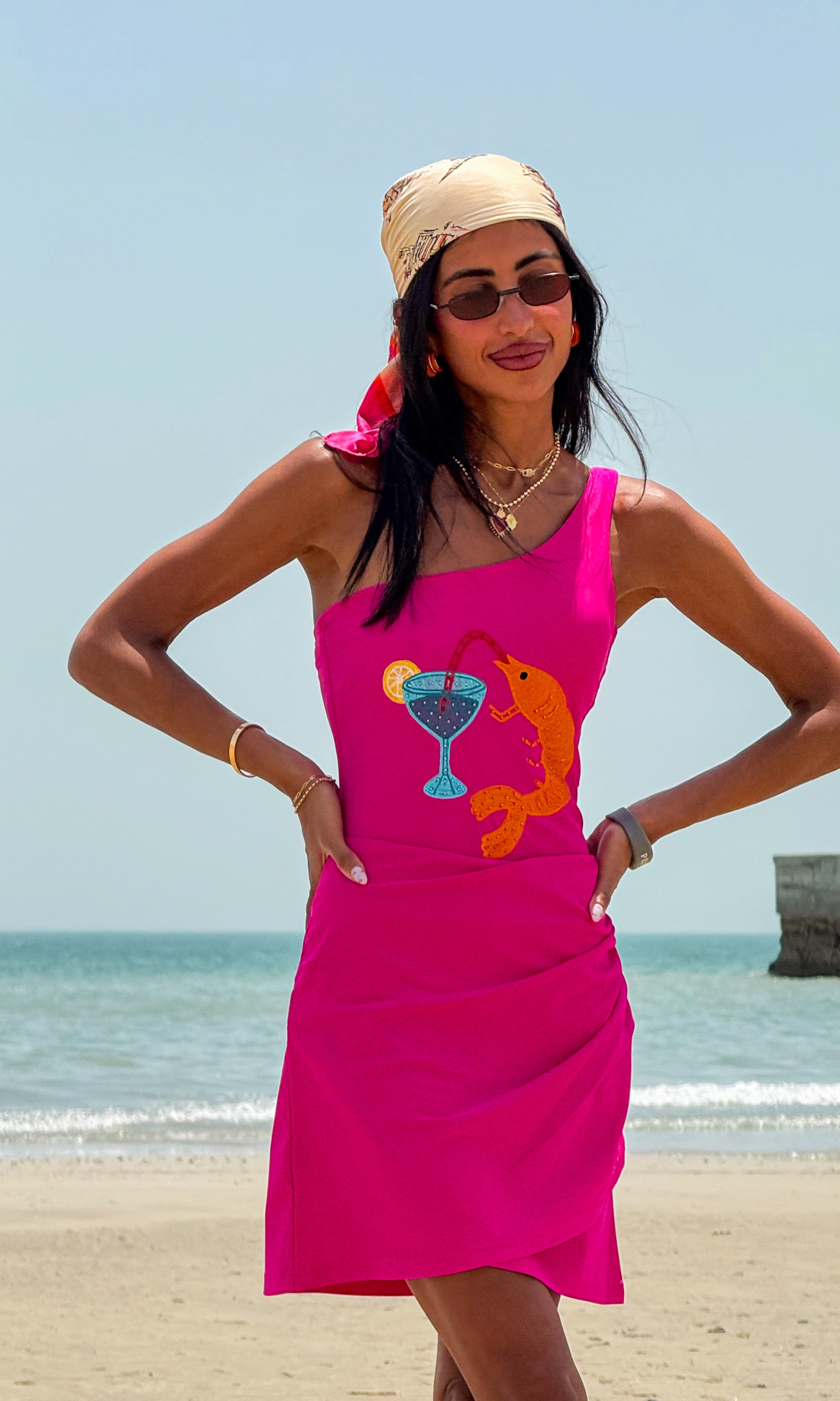 Tropical Sips Fuchsia Swimsuit - Loomaswim.com