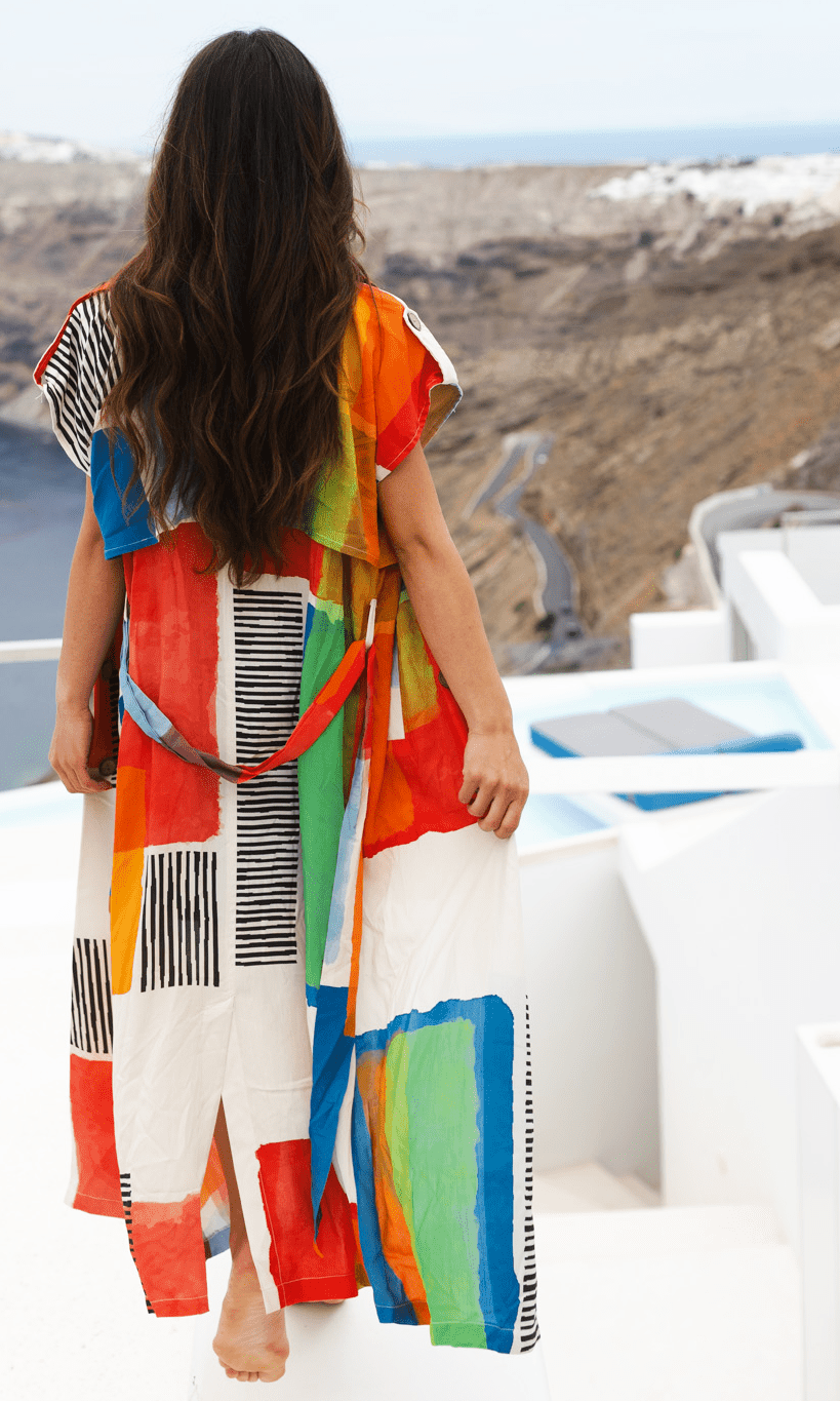Orange 2 - Piece Resort Set – Skirt & Kimono | Free Size - Loomaswim.com