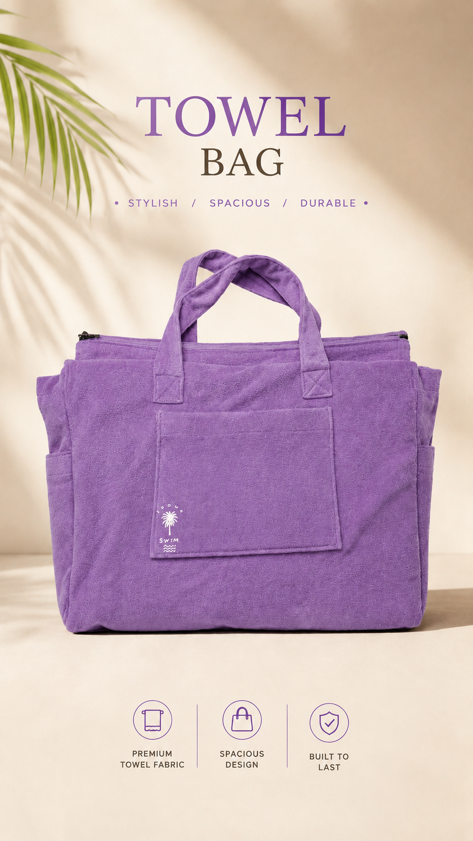 Lavender Terry Resort Bag - Loomaswim.com