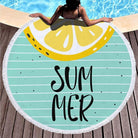 Lemon 2 Summer Round Beach Towel Microfiber - Loomaswim.com