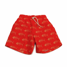 Red Fishbone Kids Swim Shorts - Loomaswim.com