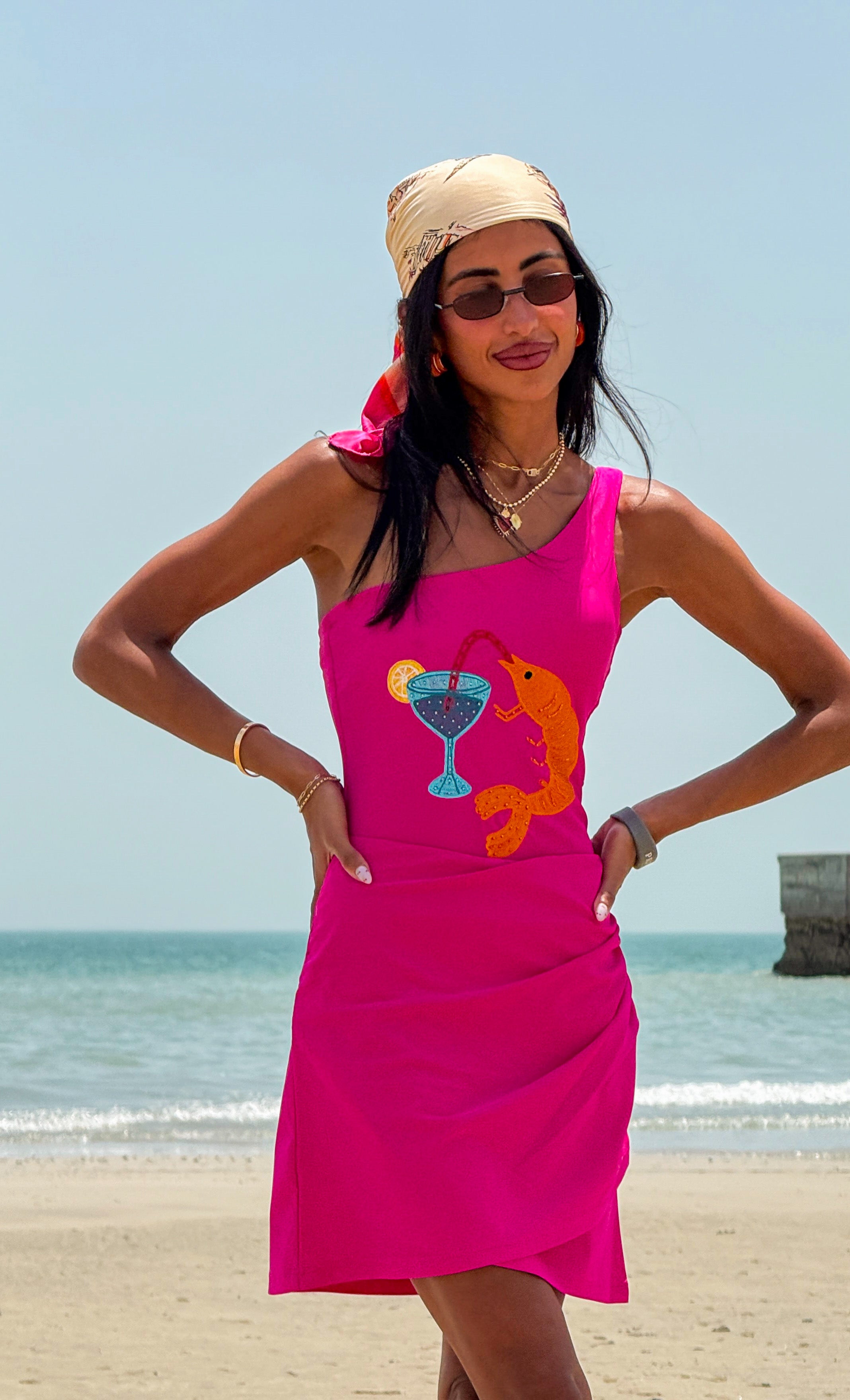Tropical Sips Fuchsia Swimsuit - Loomaswim.com