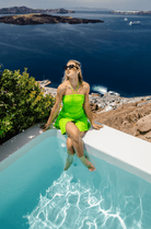 Neon Green Swimsuit With Skort - Loomaswim.com
