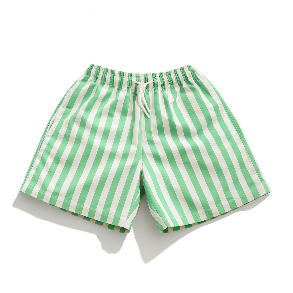 Green Shades Stripes Men Swim Shorts - Loomaswim.com